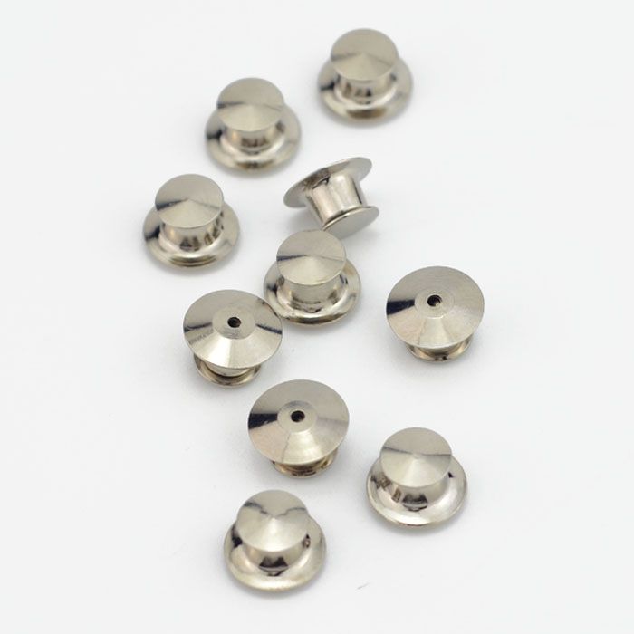 Silver Deluxe Locking Pin Backs (Backing Clasp) for Enamel Pins | Pack of 5